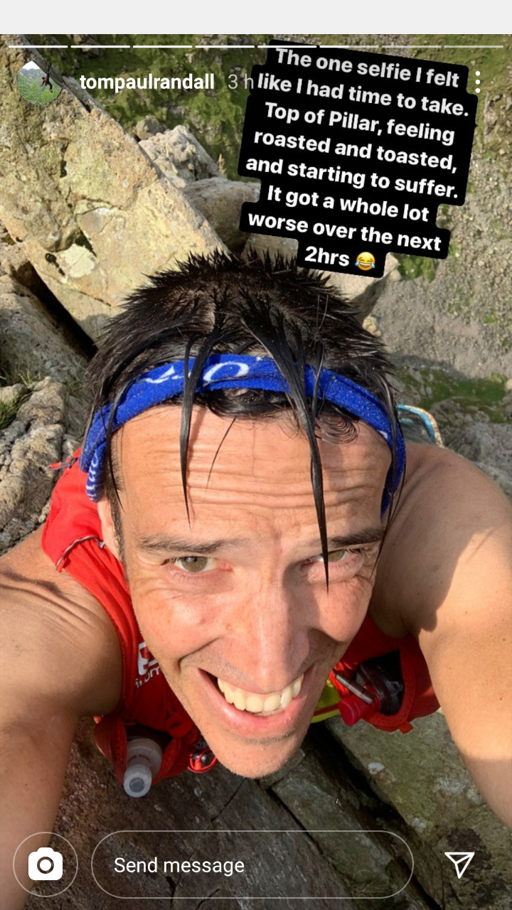 It's all about the suffering: Tom Randall on the top of Pillar Rock. Photo: Tom Randall Instagram